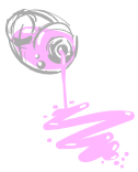 illustration of a spilled nail polish bottle